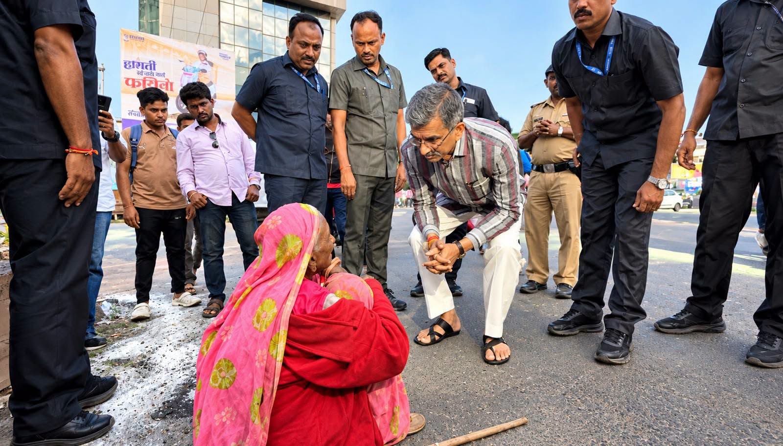 राजनीतिक दौड़ के बीच रस्ते पर नजर आयी ‘दादी’; सतारा के पालक मंत्री ने उनके काफिले को रोक दिया और दादी कि, की पूछताछ